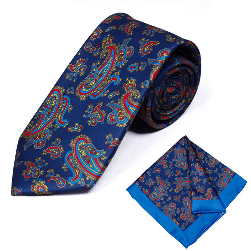 Set di 2 cravatte e fazzoletti geometrici Paisley da uomo - Stile n. 4 - image 4