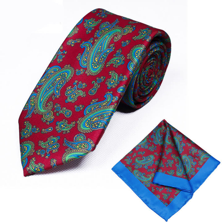 Set di 2 cravatte e fazzoletti geometrici Paisley da uomo - Stile n. 3 - image 3