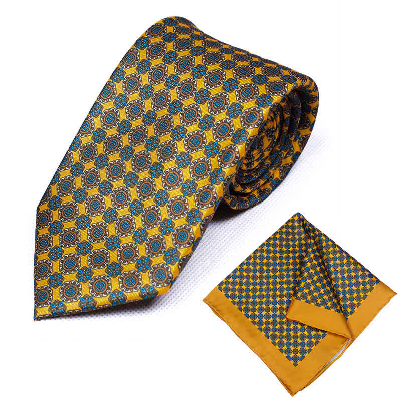 Set di 2 cravatte e fazzoletti geometrici Paisley da uomo - Stile n. 6 - image 6
