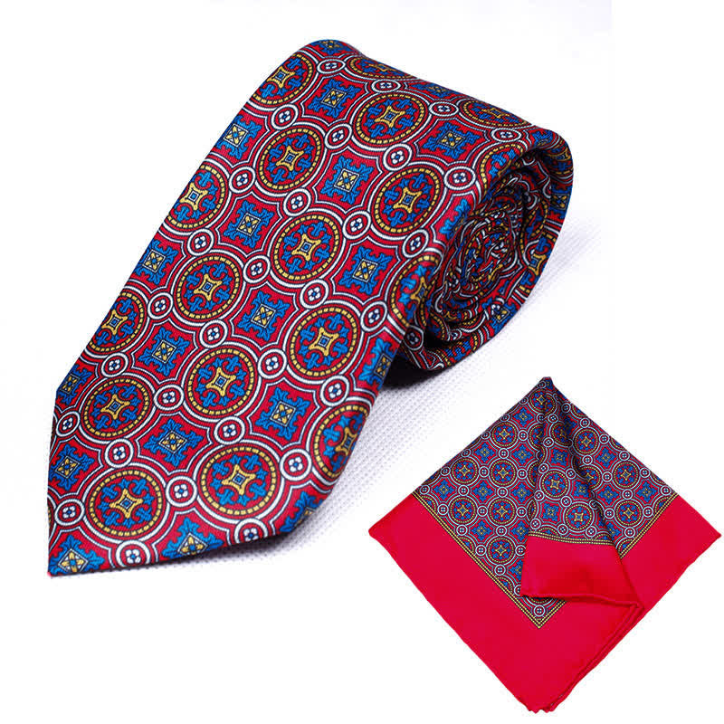 Set di 2 cravatte e fazzoletti geometrici Paisley da uomo - Stile n. 9 - image 9