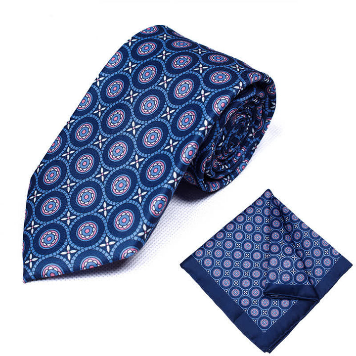 Set di 2 cravatte e fazzoletti geometrici Paisley da uomo - Stile n. 13 - image 13
