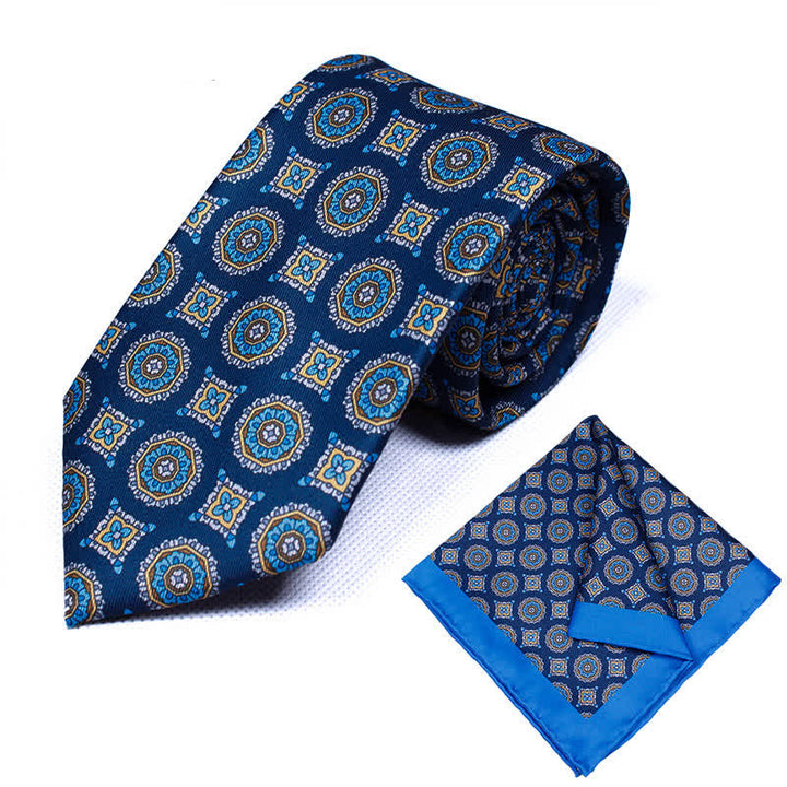 Set di 2 cravatte e fazzoletti geometrici Paisley da uomo - Stile n. 16 - image 16