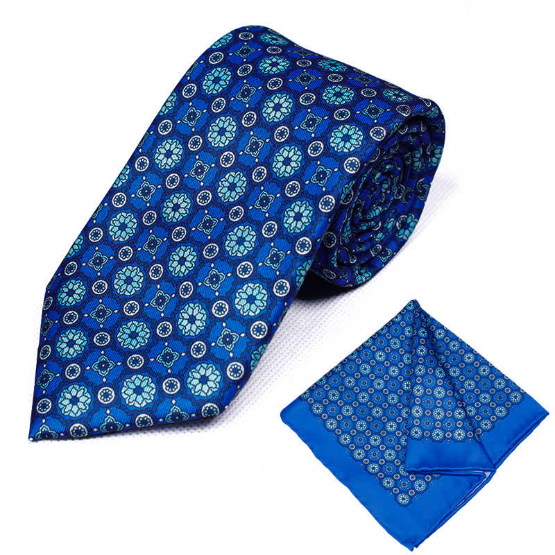 Set di 2 cravatte e fazzoletti geometrici Paisley da uomo - Stile #21 - image 21