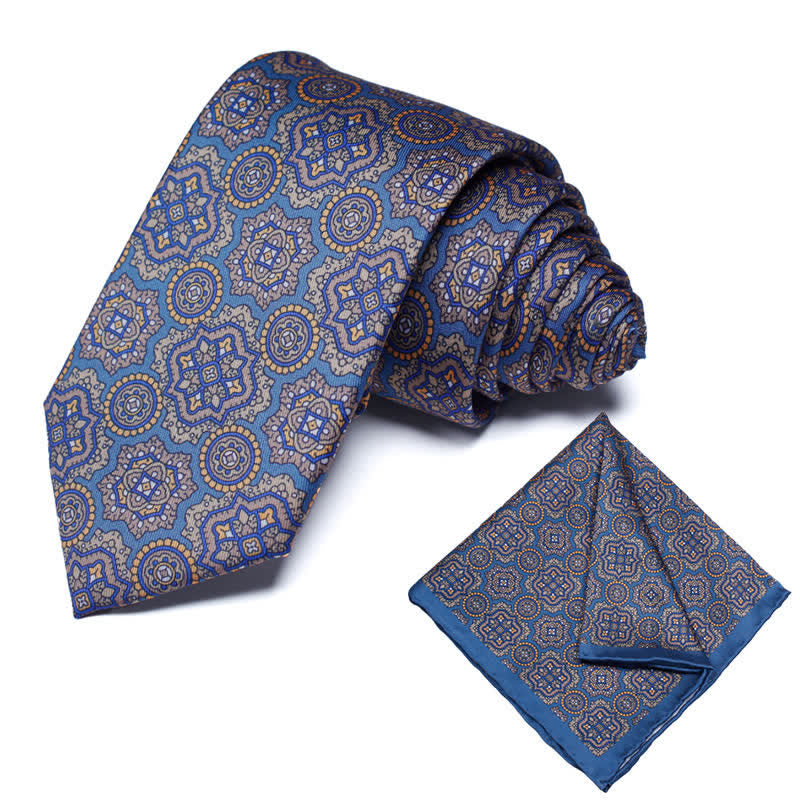 Set di 2 cravatte e fazzoletti geometrici Paisley da uomo - Stile #25 - image 25