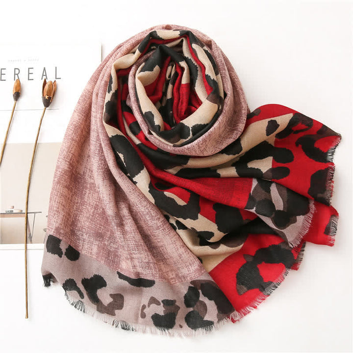 Sciarpa sottile grande con stampa leopardata da donna - image 10