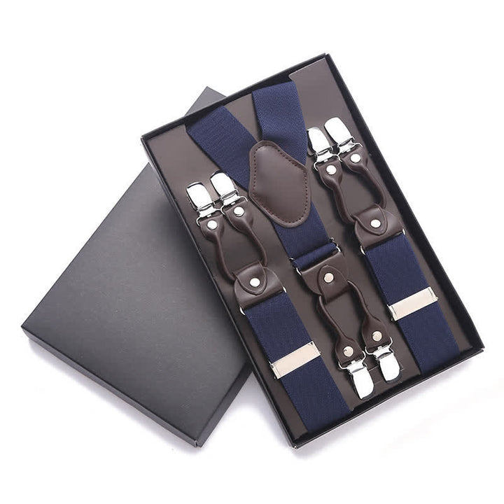 Bretelle regolabili tinta unita a 6 clip - Blu notte - image 5