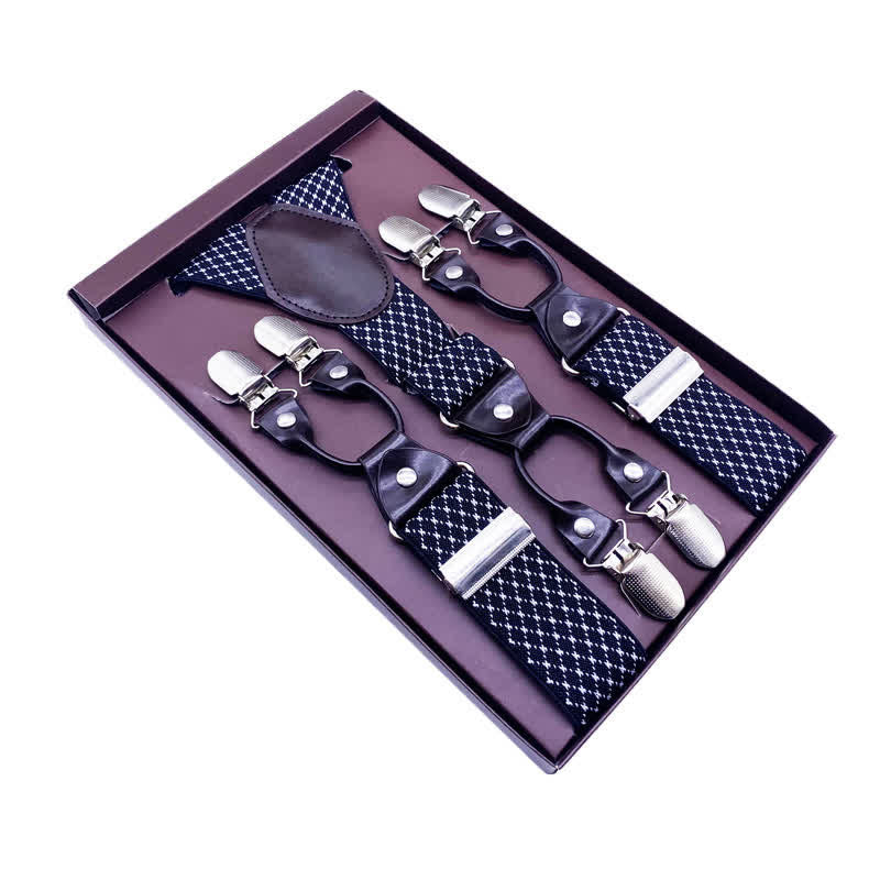 Bretelle regolabili classiche a righe con motivo Paisley a 6 clip - Stile n. 3 - image 6