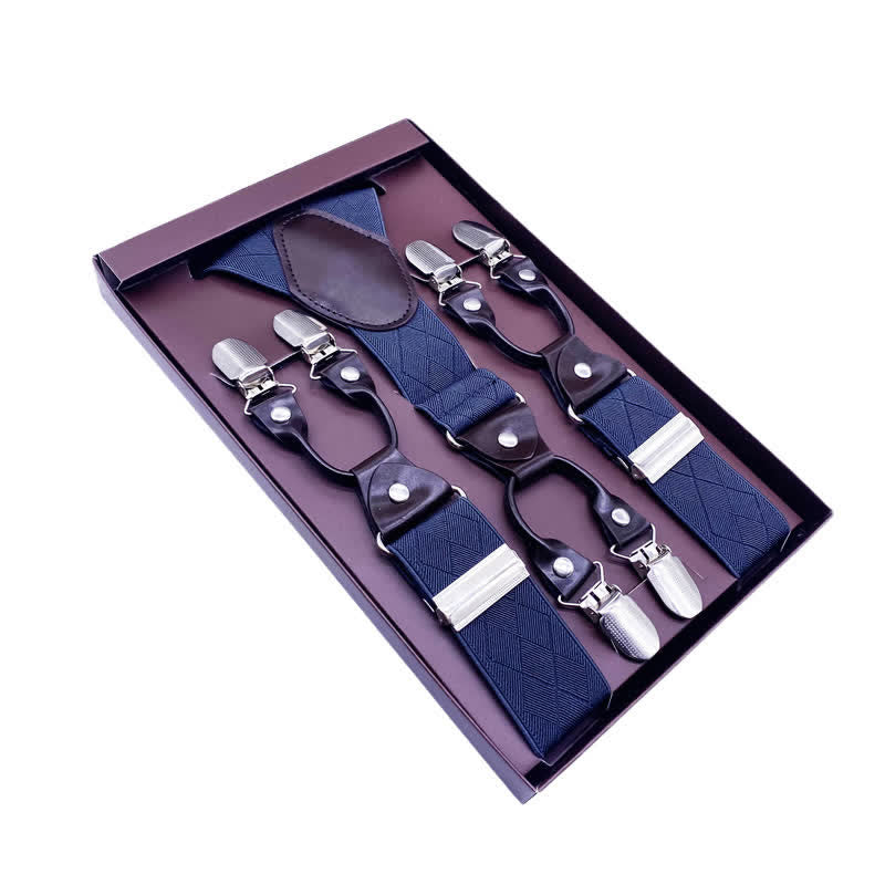 Bretelle regolabili classiche a righe con motivo Paisley a 6 clip - Stile n. 4 - image 7