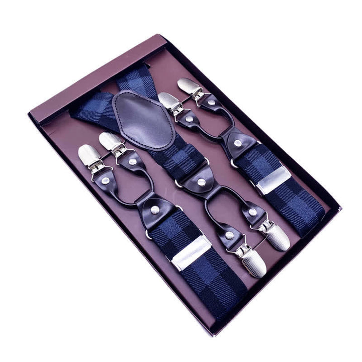 Bretelle regolabili classiche a righe con motivo Paisley a 6 clip - Stile n. 6 - image 9