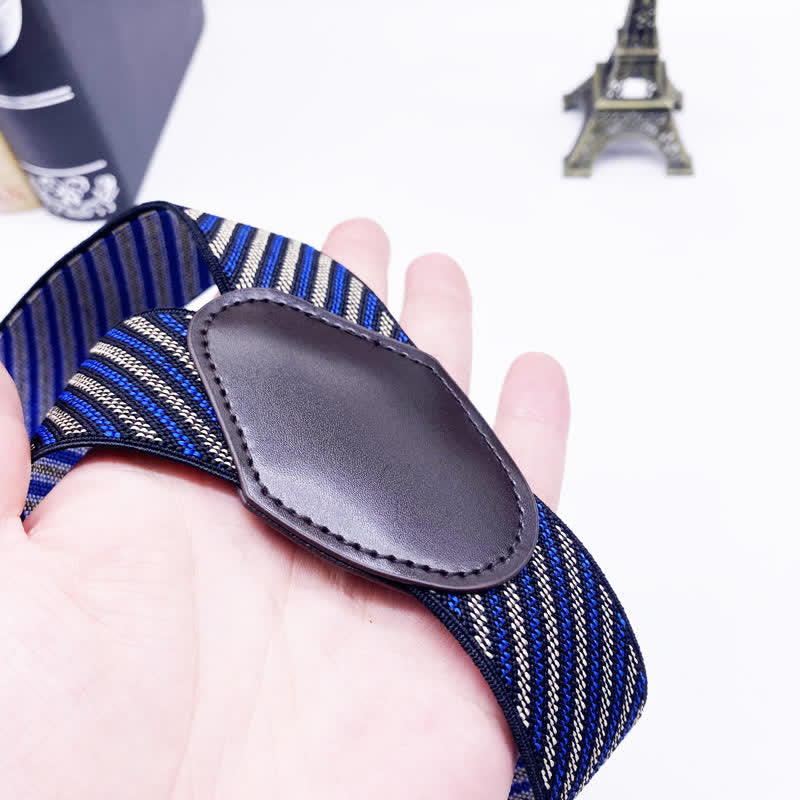 Bretelle regolabili classiche a righe con motivo Paisley a 6 clip - image 1