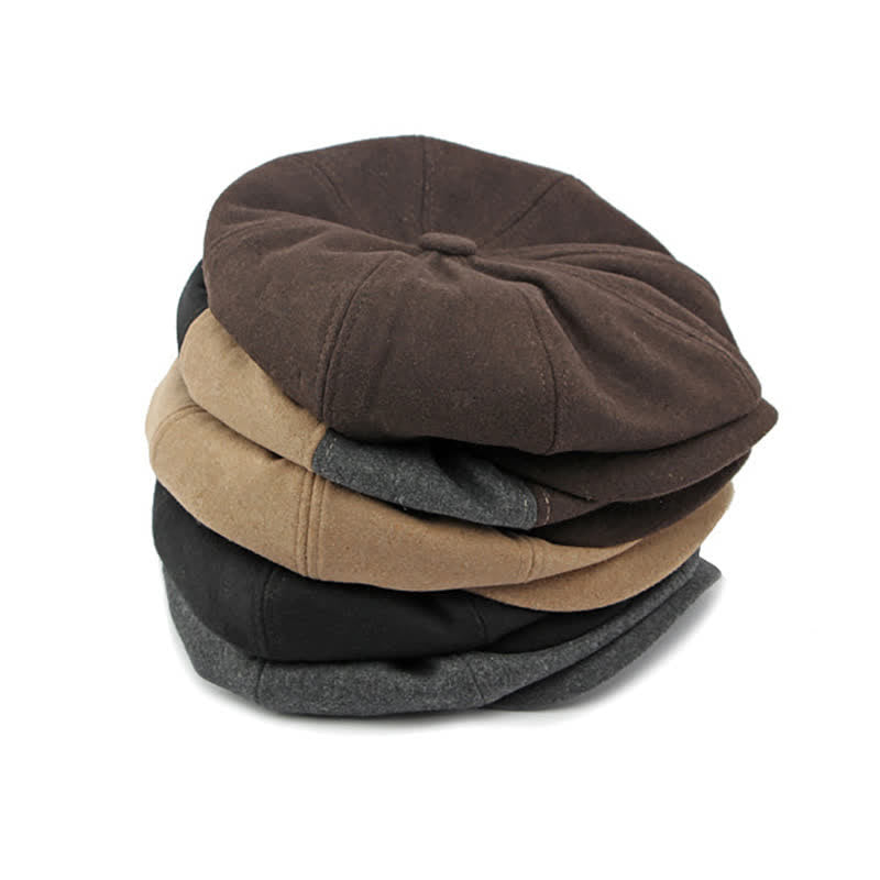 Cappello da giornalaio con basco e cuciture alla moda abbinate ai colori - image 7