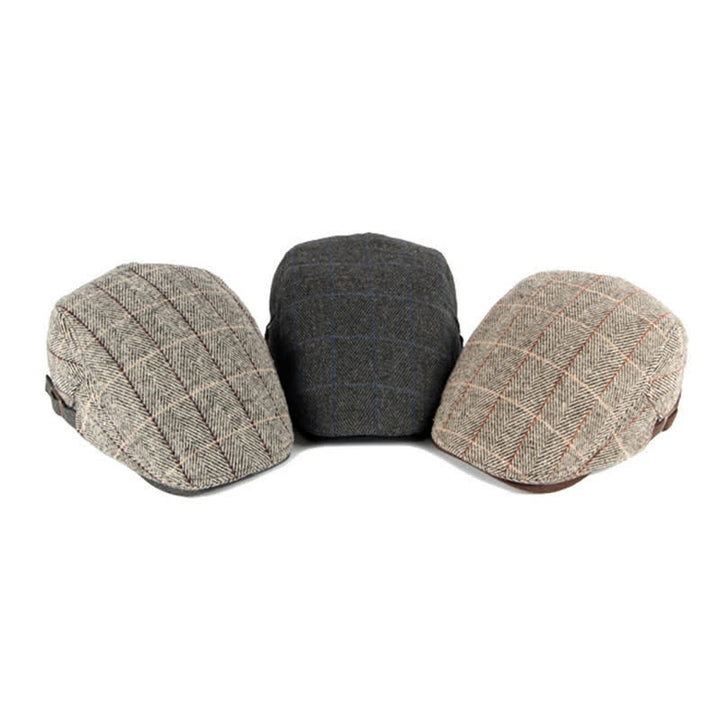 Cappello basco piatto in cotone Gatsby a spina di pesce vintage - image 4
