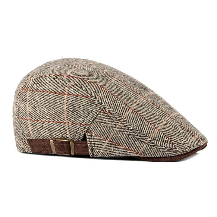 Cappello basco piatto in cotone Gatsby a spina di pesce vintage - image 2