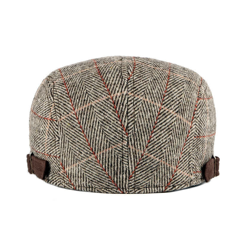 Cappello basco piatto in cotone Gatsby a spina di pesce vintage - image 1