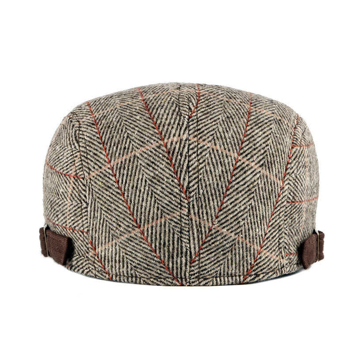Cappello basco piatto in cotone Gatsby a spina di pesce vintage - image 1
