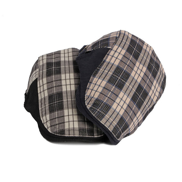 Cappello basco con visiera a becco d'anatra in velluto a coste scozzese - image 3