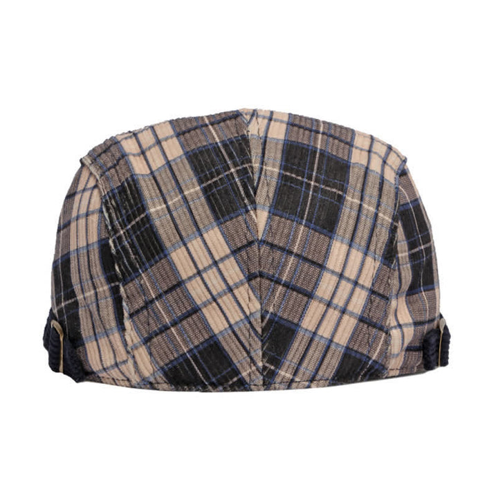 Cappello basco con visiera a becco d'anatra in velluto a coste scozzese - image 10