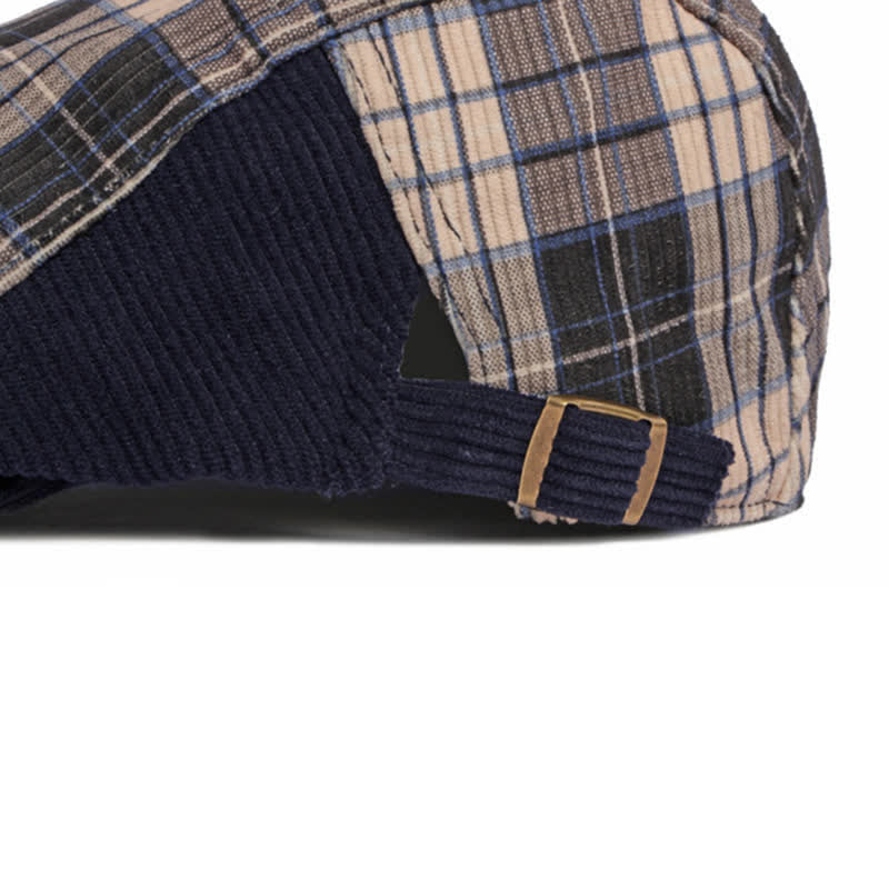 Cappello basco con visiera a becco d'anatra in velluto a coste scozzese - image 11