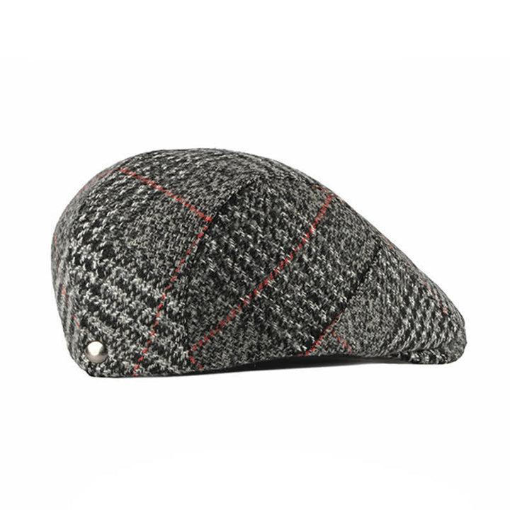 Cappello basco con visiera in misto lana a quadri a righe vintage - image 15