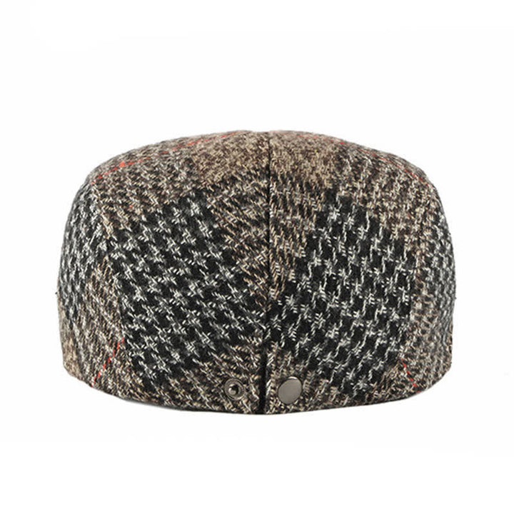 Cappello basco con visiera in misto lana a quadri a righe vintage - image 2