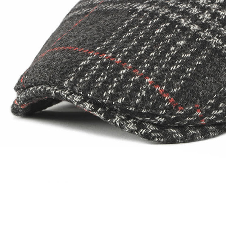 Cappello basco con visiera in misto lana a quadri a righe vintage - image 11