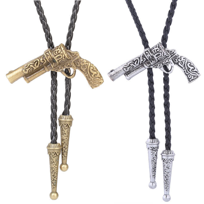 Ciondolo a forma di pistola con incisione Rodeo Bolo Tie - image 1