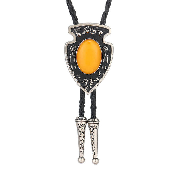 Ciondolo in pietra artificiale stile tribale con frecce Bolo Tie - Giallo - image 4