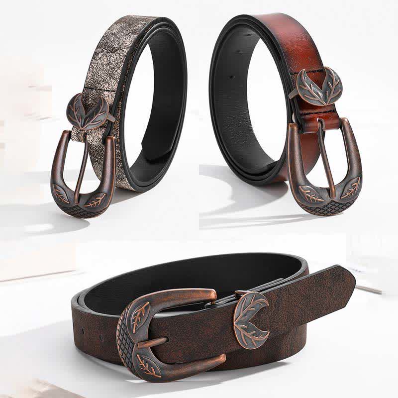 Cintura in pelle con fibbia sottile e versatile vintage - image 1