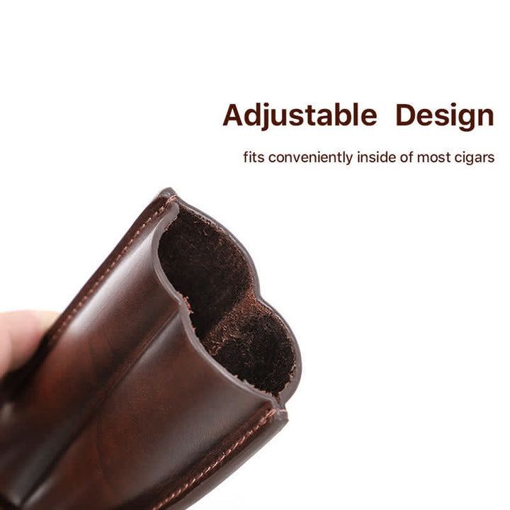 Custodia per sigari in pelle marrone portatile Humidor per sigari (per due sigari) - image 7