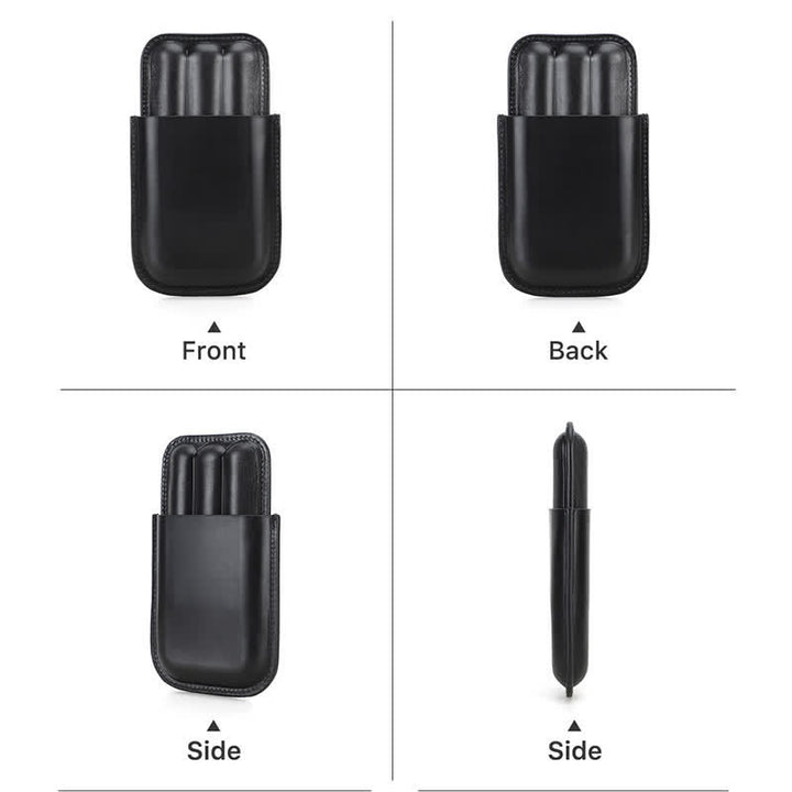 Custodia per sigari in pelle marrone portatile Humidor per sigari (per tre sigari) - image 14