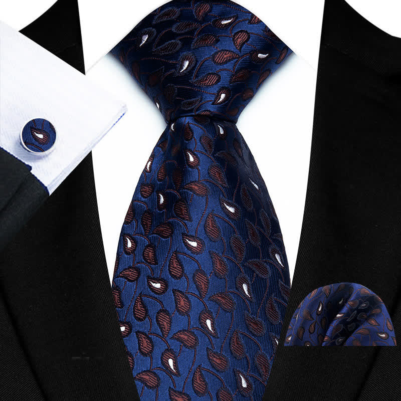 Set di 3 cravatte da uomo con motivo Paisley sottile - Marina Militare - image 1