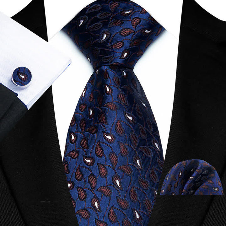 Set di 3 cravatte da uomo con motivo Paisley sottile - Marina Militare - image 1