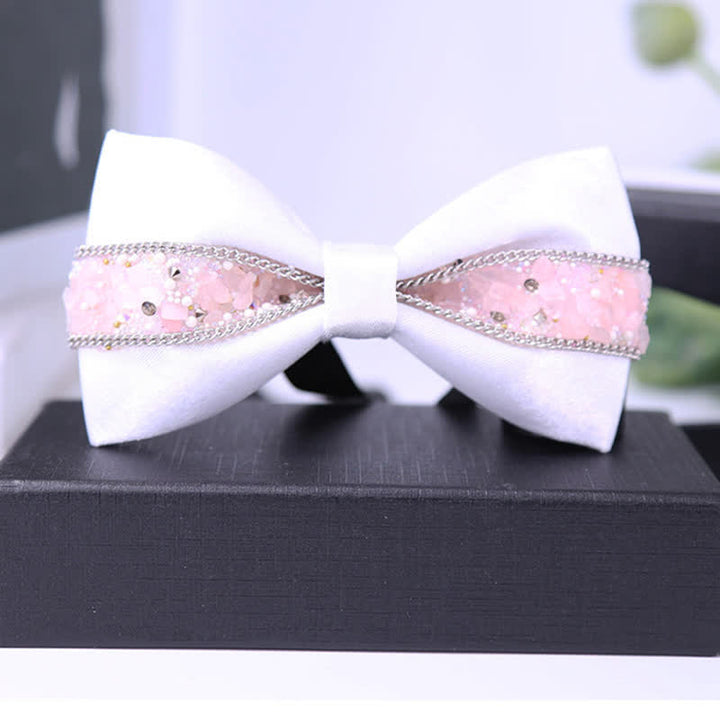 Papillon da uomo con strass e pietre scintillanti in nero - Stile n. 13 - image 20