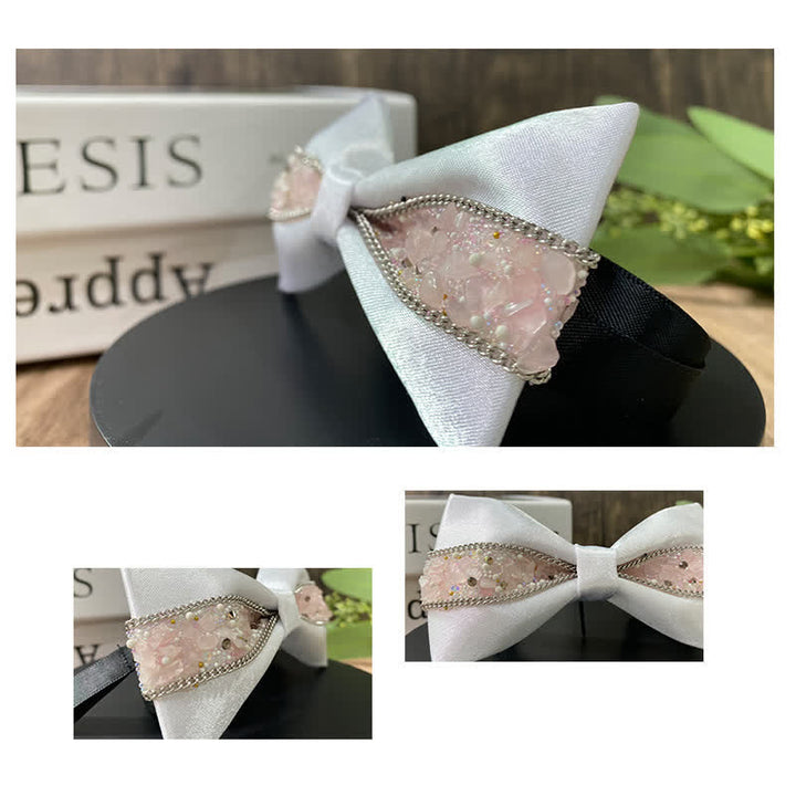 Papillon da uomo con strass e pietre scintillanti in nero - image 21