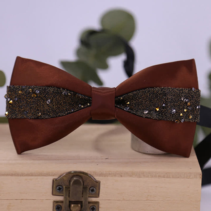 Papillon da uomo con strass e pietre scintillanti in nero - Stile n. 18 - image 28