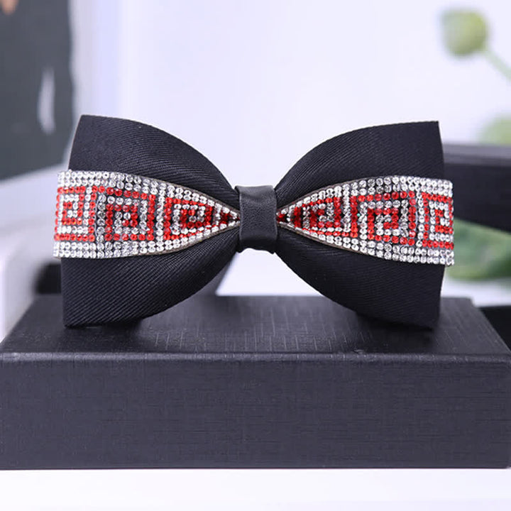 Papillon da uomo con strass e pietre scintillanti in nero - Stile n. 12 - image 19