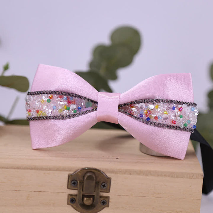 Papillon da uomo con strass e pietre scintillanti in nero - Stile n. 16 - image 26