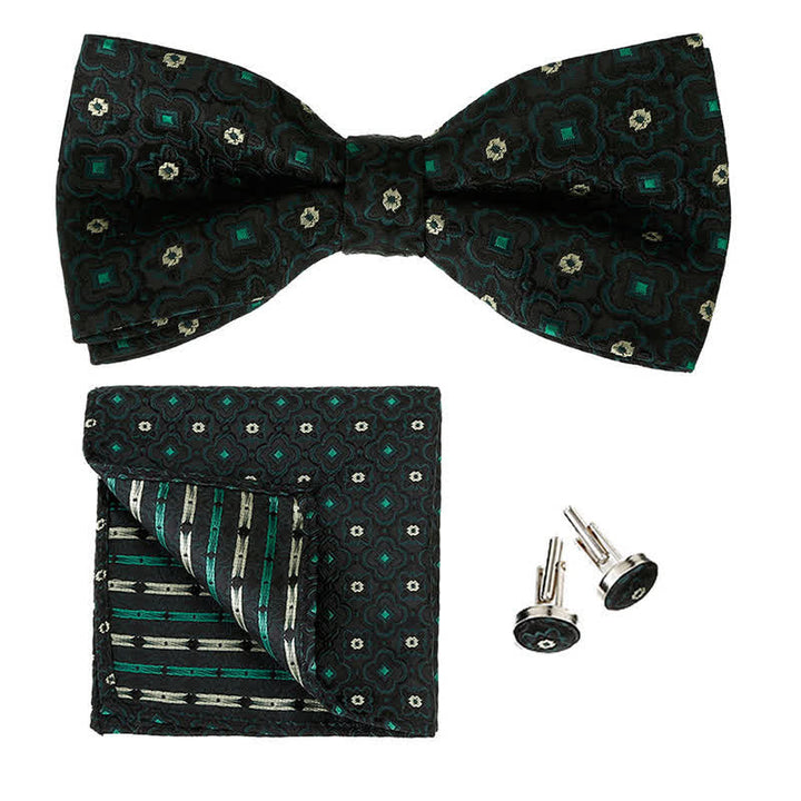 Set di 3 cravatte a farfalla con motivo geometrico da uomo - Grigio ardesia scuro - image 10