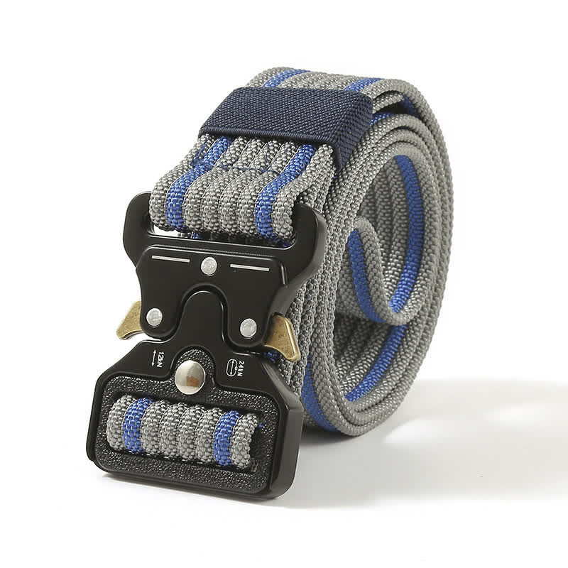 Cintura tattica con bottoni di rilascio resistenti da uomo - Grigio e blu - 48" - image 19
