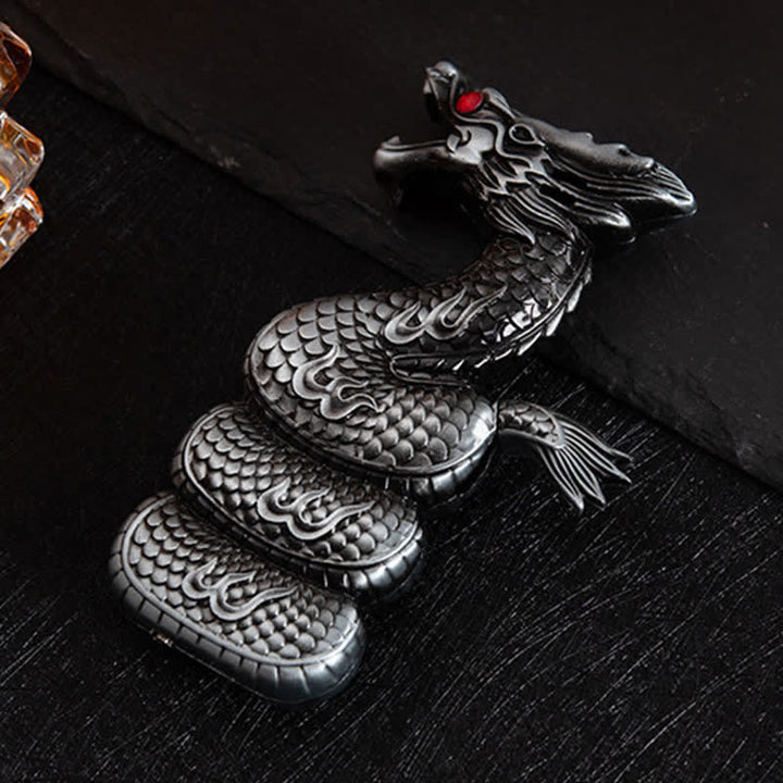 Accendino a butano ricaricabile creativo e unico a forma di drago - Argento antico - image 8