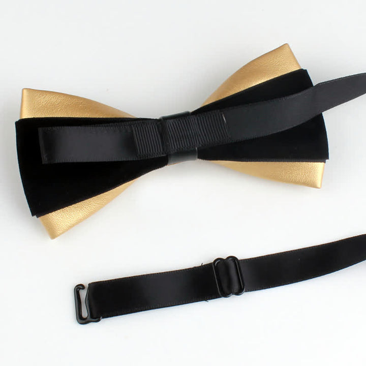 Set di 2 papillon con spilla di cervo in pelle PU con decorazione in cristallo da uomo - image 3