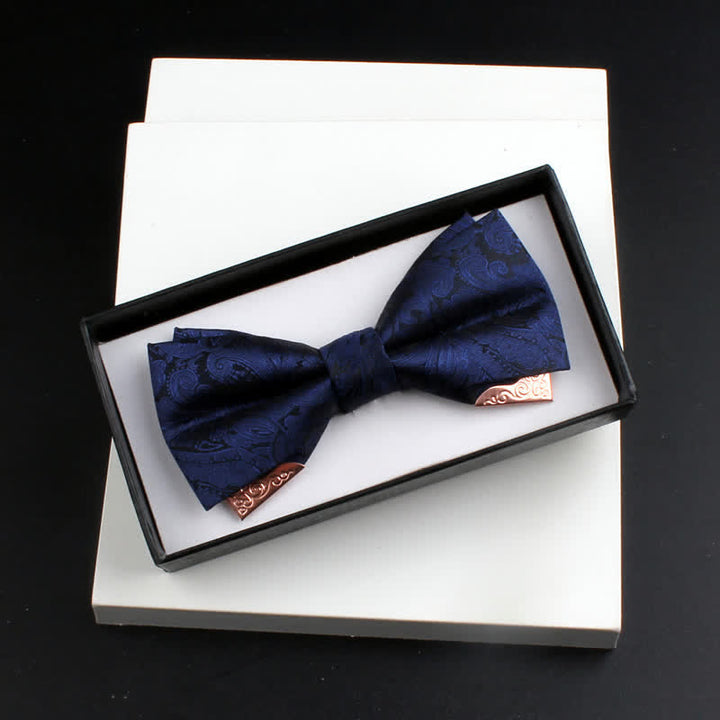 Set di 2 papillon con decorazioni in metallo dorato e motivo Paisley a doppio strato da uomo - Stile n. 1 - Marina Militare - Papillon - image 3