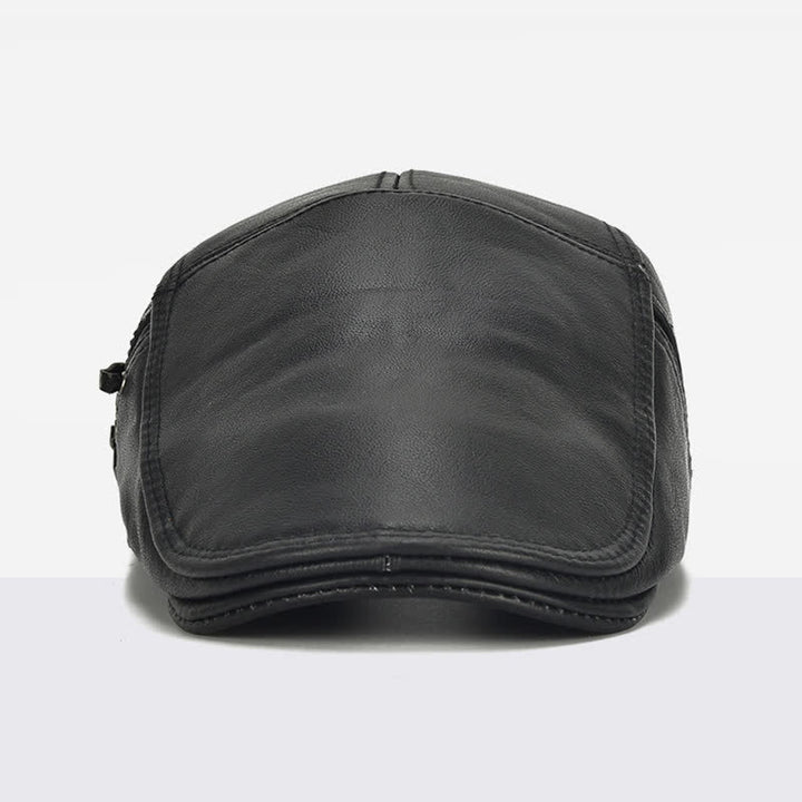 Cappello basco in pelle di vacchetta con lacci laterali - image 1