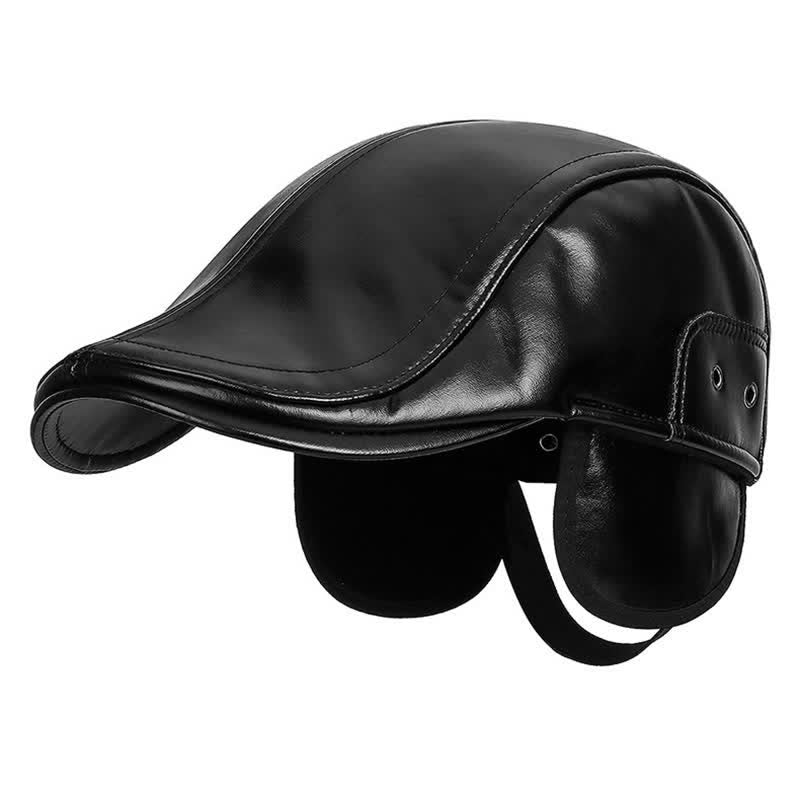 Cappello basco caldo invernale casual nero con paraorecchie - image 1