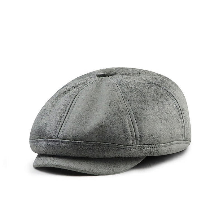 Cappello basco in pelle vintage lavata e invecchiata - Grigio - M (22"-22 7/8") - image 2