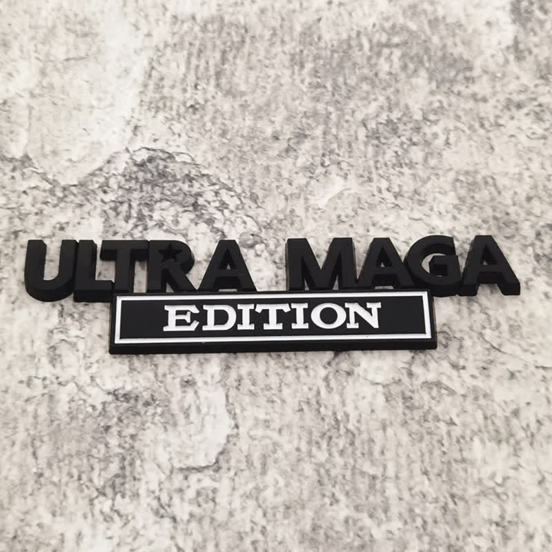 Distintivo per auto adesivo in metallo ULTRA MAGA EDITION - Bianco e nero - image 4