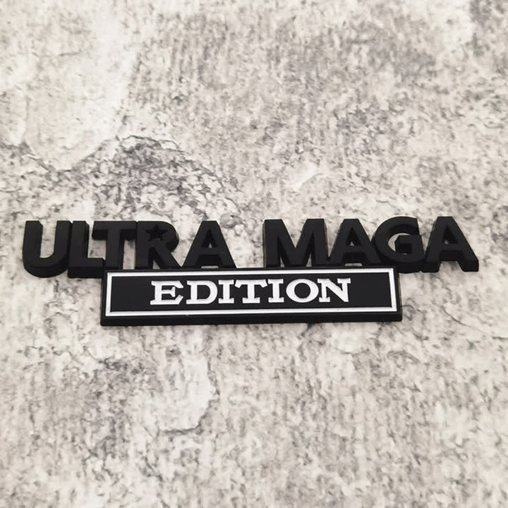 Distintivo per auto adesivo in metallo ULTRA MAGA EDITION - Bianco e nero - image 4