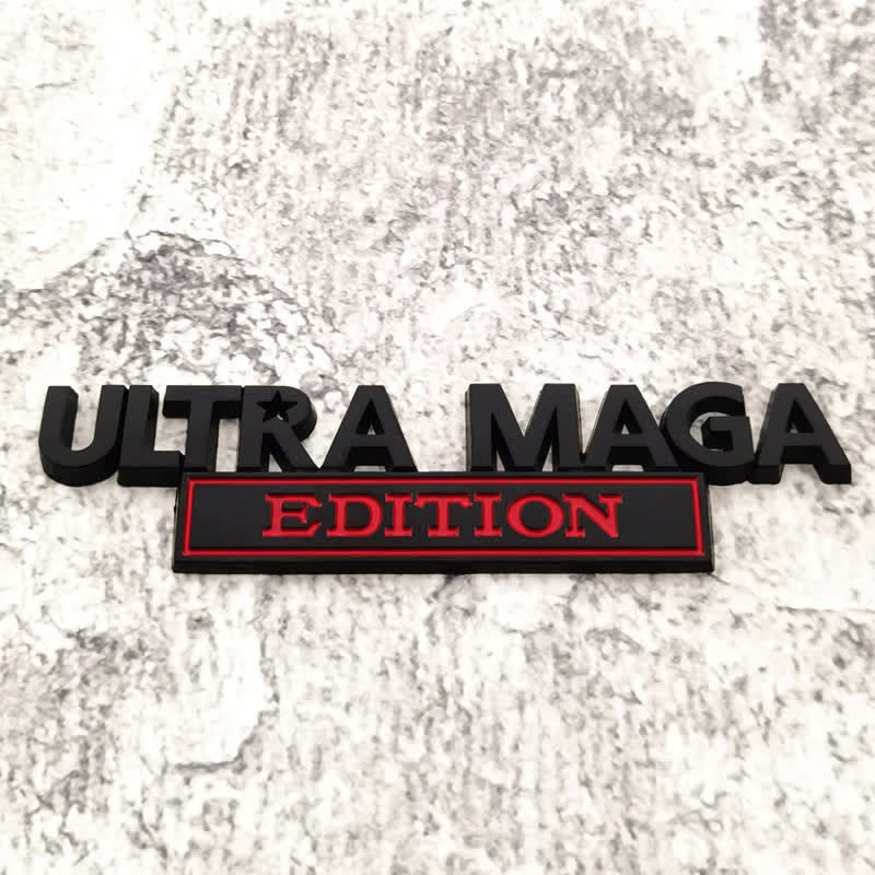 Distintivo per auto adesivo in metallo ULTRA MAGA EDITION - Nero e rosso - image 3