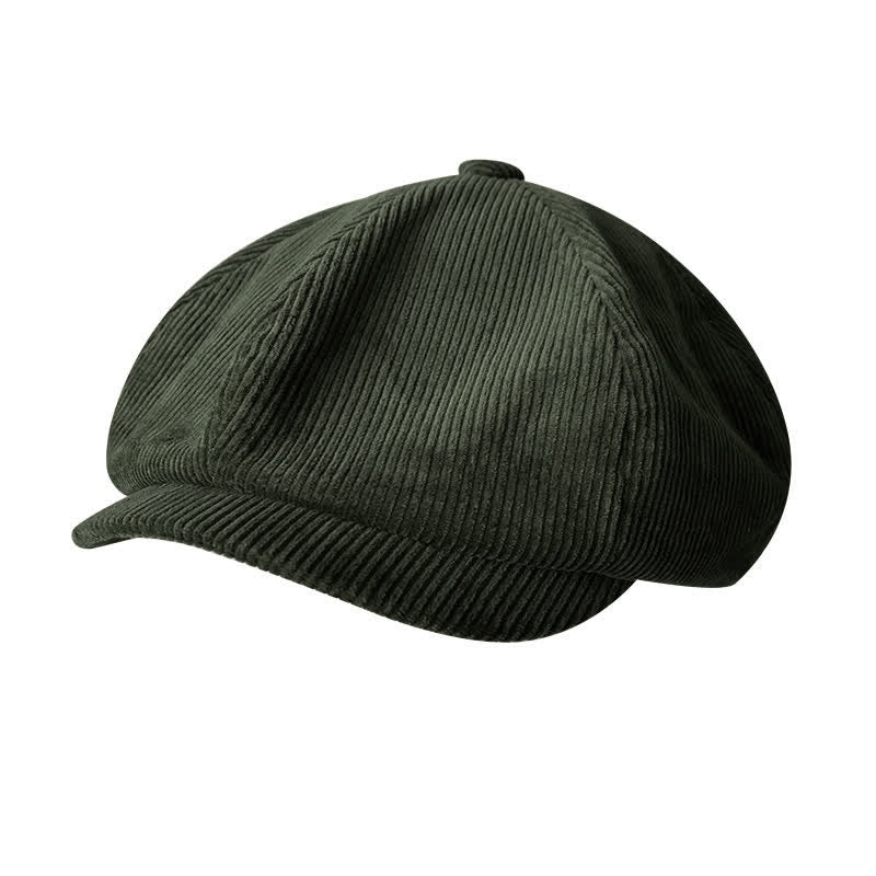 Berretto da giornalaio ottagonale in velluto a coste da esterno - Verde militare - Taglia XL (24"-24 1/2") - image 0