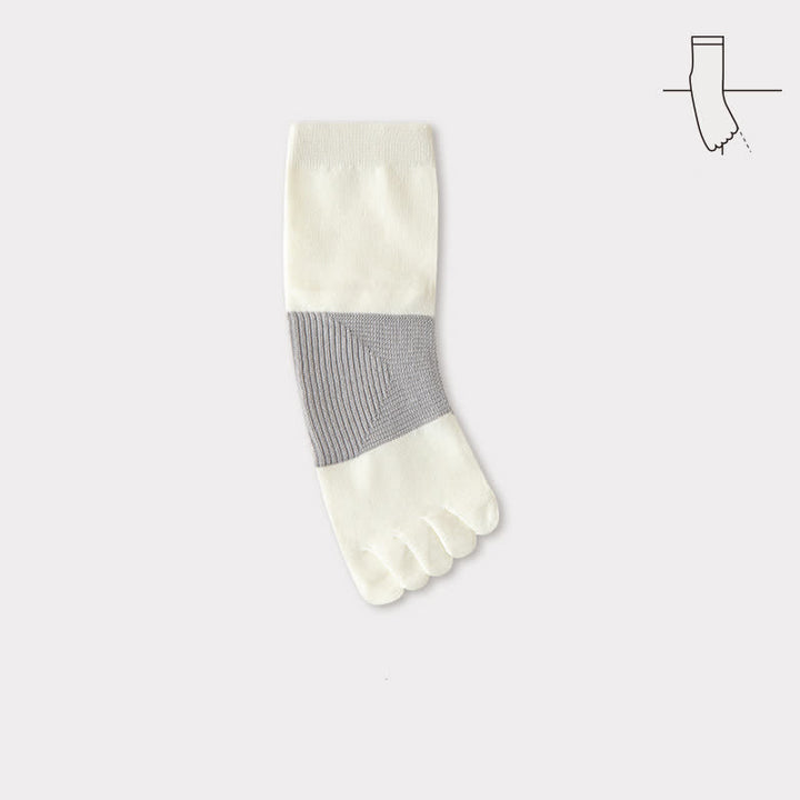 Calzini da uomo Comfort in puro cotone con cinque dita divise - Avorio - 6 paia - Taglia unica (US 6.5 - US 10) - image 6